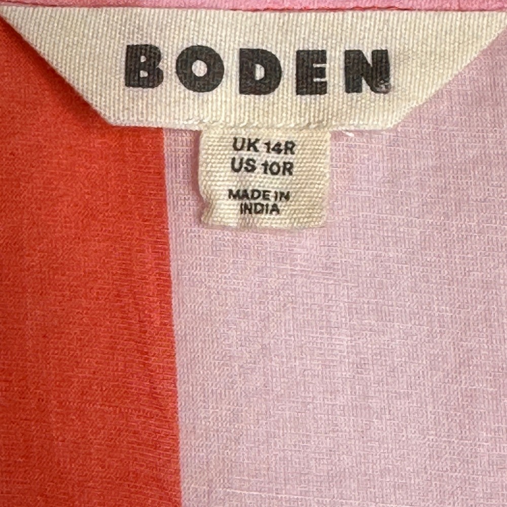 BODEN Sarah Maxi Kaftan Caftan Dress Stripe Pink Orange Maxi Dress US 10R - Picture 4 of 8